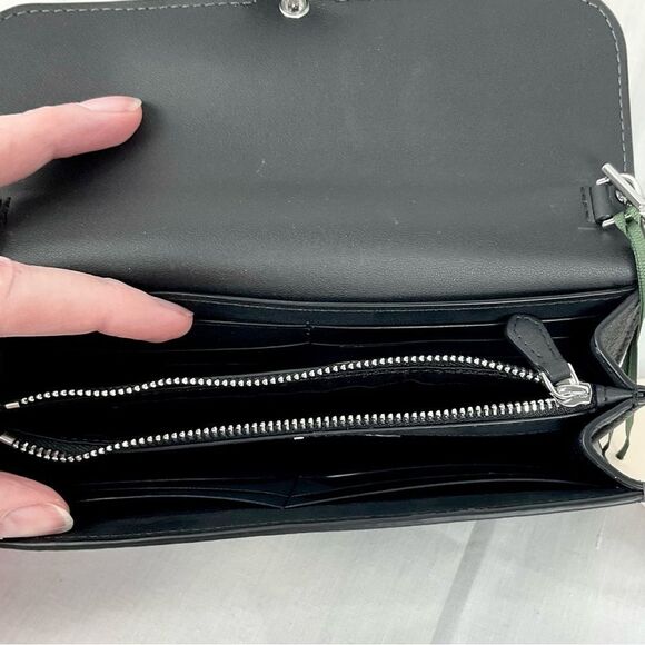 Kate Spade Minnie Mouse Clutch Crossbody Handbag Black Leather New Disney Parks - Picture 8 of 10